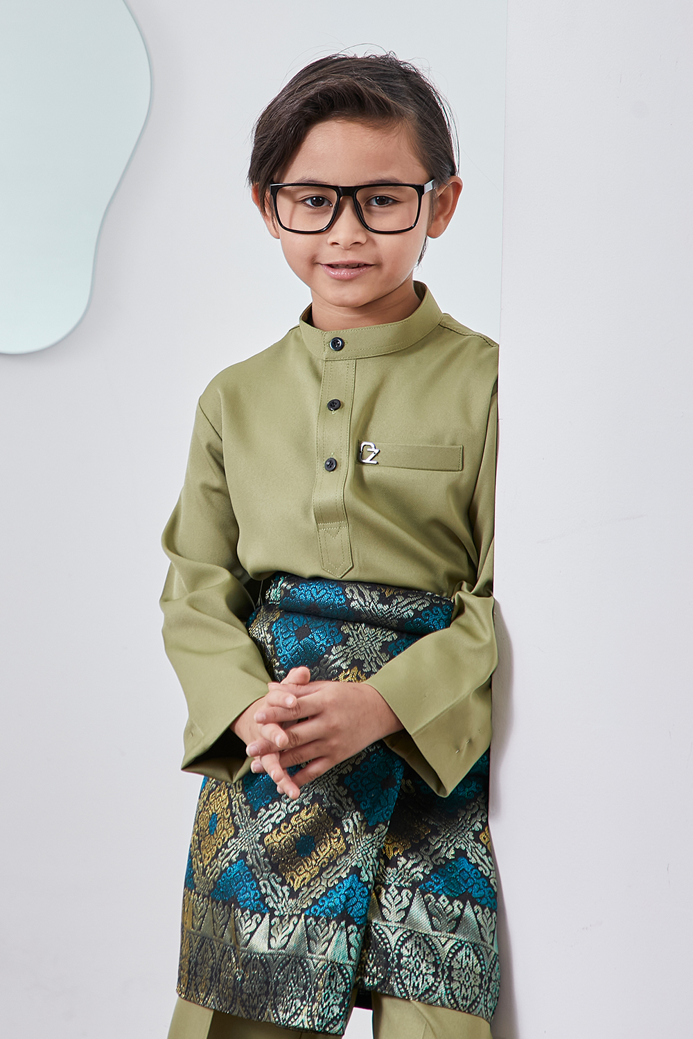 Baju Melayu Yusoff Kids - Olive Green
